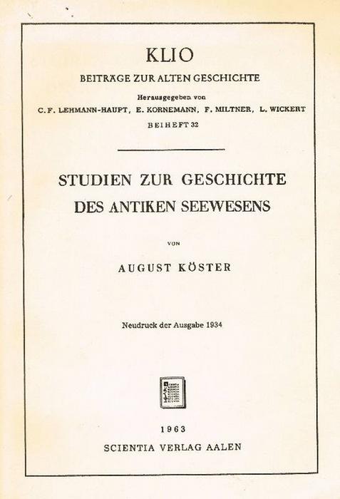 Studien zur Geschichte des antiken Seewesens