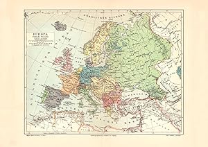 Bosnien und Montenegro Karte Lithographie 1893 alte historische Landkarte