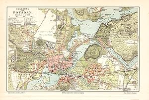 Saale Stadtplan Lithographie 1904 Alte historische Stadtkarte Halle a.d