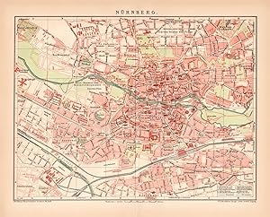 Alte historische Landkarte Hannover Karte Lithographie 1904