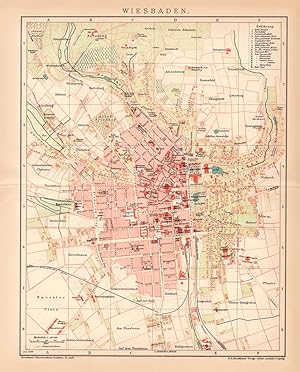 Alte historische Landkarte Hannover Karte Lithographie 1904