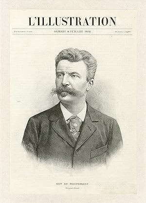 "Guy de MAUPASSANT par BENQUE" Parution originale entoilée L'ILLUSTRATION 1893