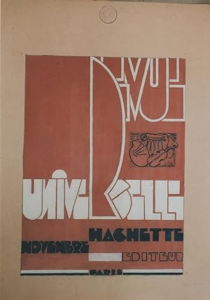 "REVUE UNIVERSELLE HACHETTE" Maquette originale gouache sur papier J. PIGEON