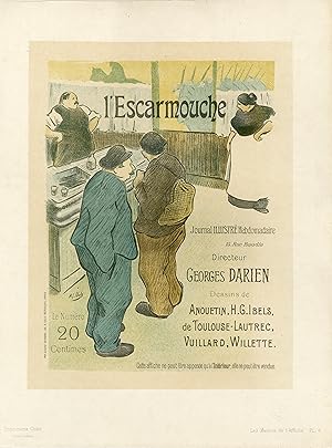 "L'ESCARMOUCHE" Litho entoilée Maîtres de l'Affiche Planche n° 6 H.G. IBELS 1893