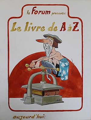 "LE LIVRE DE A à Z" Maquette originale entoilée Gouache LORO vers 1980