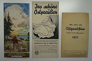 Konvolut von 3 Orig.- Reiseprospekten zu Reisen nach Ostpreußen 1934/37: 1. Mit der Kraftpost dur...