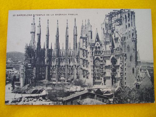 Antigua Postal Old Postcard Barcelona Templo De La Sagrada