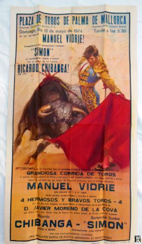 Poster Cartel Plaza De Toros Palma De Mallorca Manuel Vidrie