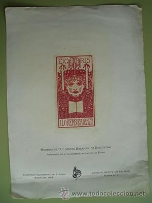 EXLIBRIS DE D.LLORENS BALANZÓ DE BARCELONA