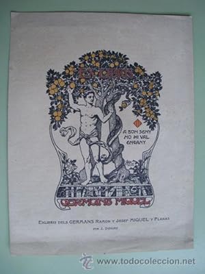 EXLIBRIS DELS GERMANS RAMÓN Y JOSEP MIQUEL Y PLANAS