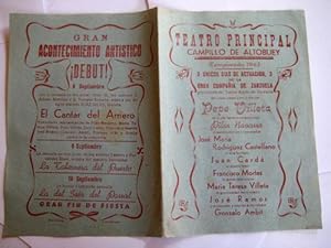 Folleto Publicidad - Advertising Brochure : TEATRO PRINCIPAL CAMPILLO DE ALTOBUEY. 1943: COMPAÑÍA ...