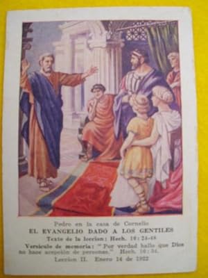 Cromo Religioso - Religious Card : EL EVANGELIO DADO A LOS GENTILES
