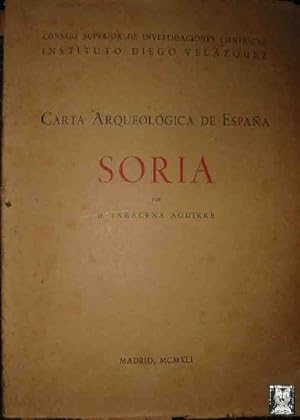 SORIA. Carta Arqueologica de España. Por B.TARACENA AGUIRRE
