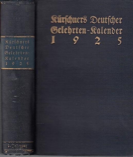 kuerschners deutscher gelehrten kalender von kuerschner - ZVAB