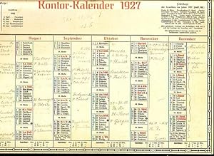 Kontor-Kalender 1927. Mit den christlichen Feiertagen für 1928 und den Feiertagen der Israeliten ...