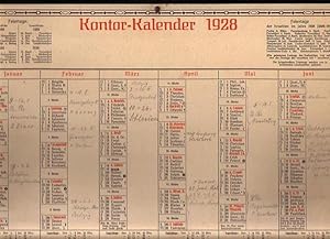 Kontor-Kalender 1928. Mit den christlichen Feiertagen für 1929 und den Feiertagen der Israeliten ...