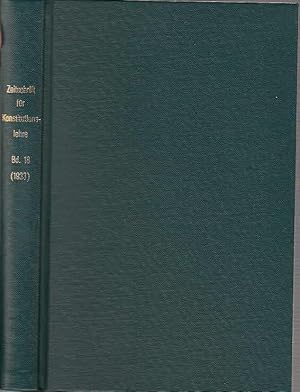 Achtzehnter (18.) Band 1933. Zeitschrift für Konstitutionslehre. Reihentitel: Zeitschrift für die...