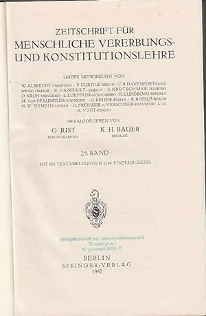 Fünfundzwanzigster (25.) Band 1941/1942, komplett mit den Heften 1-5. Zeitschrift für Menschliche...