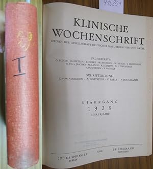 Klinische Wochenschrift. Organ der Gesellschaft deutscher Naturforscher und Ärzte. Achter (8.) Ja...
