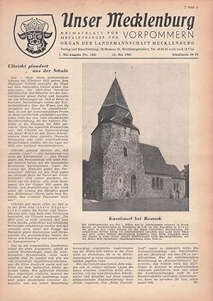 Unser Mecklenburg. Nr. 182 vom 10. Mai 1963. Heimatblatt für Mecklenburg und Vorpommern-Organ der...