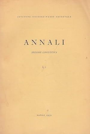 Annali - Sezione Linguistica I. 1.
