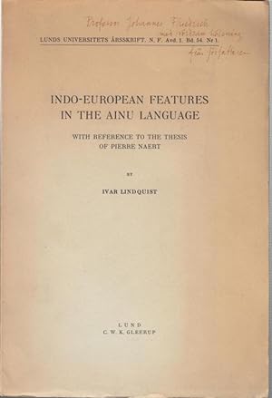 Indo-European Features in the Ainu-Language with Reference to the Thesis of Pierre Naert. ( Lunds...