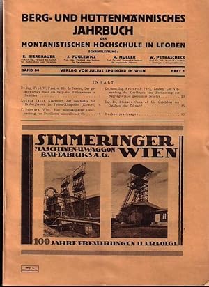 Berg- und Hüttenmännisches Jahrbuch der montanistischen Hochschule in Leoben. 80. Jahrgang 1932, ...