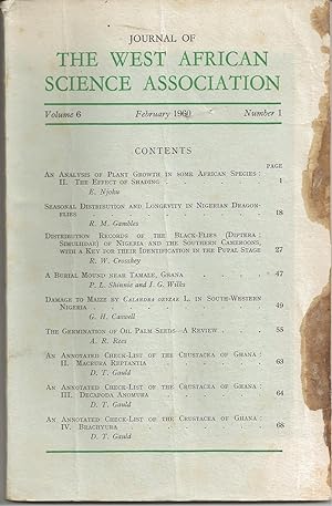 Journal of the West African Science Association Vol. 6 No. 1