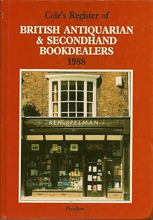 Cole's Register of British Antiquarian and Secondhand Bookdealers 1988