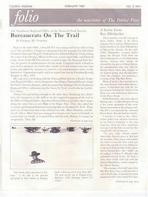 Folio, The Newsletter of the Patrice Press (Oregon-California Trails Association) Newsletter