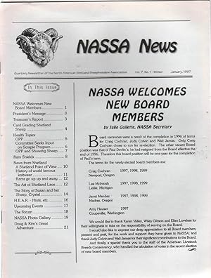 NASSA News (North American Shetland Sheepbreeders Assoc.) Jan. April, July, Oct. 1997