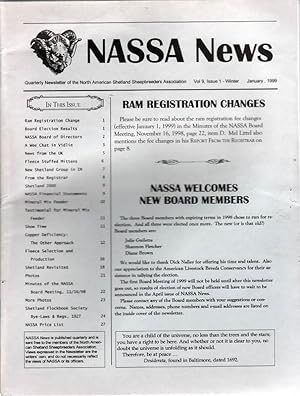 NASSA News (North American Shetland Sheepbreeders Assoc.) Jan. April, July, Oct. 1999