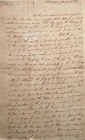 Autograph Letter Signed, Philadelphia March 22, 1794 to Jasper Yeates, Lancaster