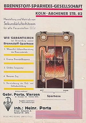 Brennstoff-Sparhexe. 2 Werbeblätter (um 1935)