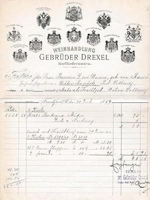 6xxxx Frankfurt/Main - Gebrüder Drexel. Weinhandlung. 1897