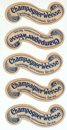 FLASCHENETIKETTEN - ChampagnerWeisse. Erquickendes kohlensaures Getränk. Original-Etiketten