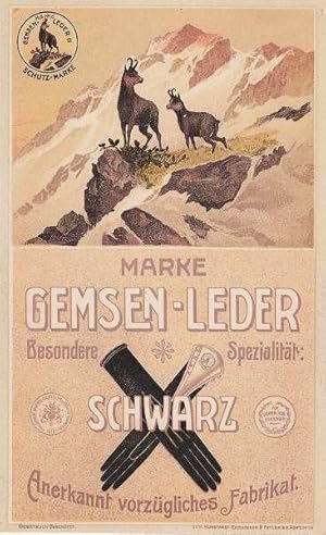 LEDER - Marke Gemsen-Leder. Werbeblatt (um 1900)