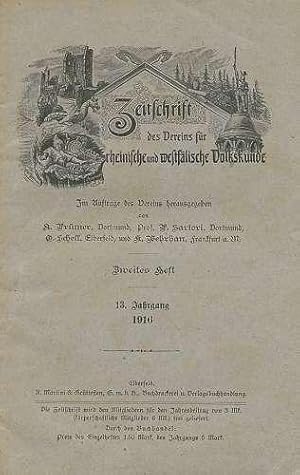 VOLKSKUNDE - Zeitschrift des Vereins für rheinische und westfälische Volkskunde. Konvolut mit 18 ...