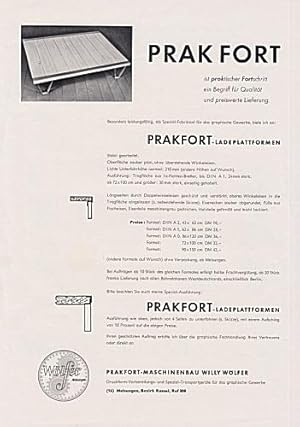 PRAKFORT-Ladeplattformen. Werbeblatt (um 1960)