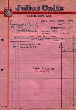 33xxx Bielefeld - Julius Opitz. Grossbetrieb für Buchdruck und Papierverarbeitung. 1934