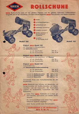 WECO-Rollschuhe. Werbeblatt (um 1958)