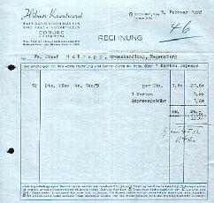 96450 Coburg - Hilmar Krautwurst. Masken und Faschingsartikel. 1952