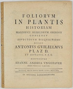 Foliorum plantis historiam.