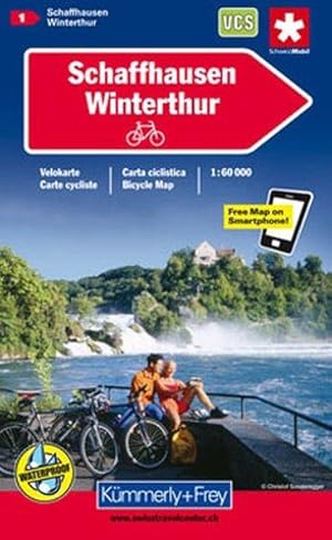 Schaffhausen-Winterthur: Nr. 1 Velokarte. 1:60000 (Kümmerly+Frey Velokarten)