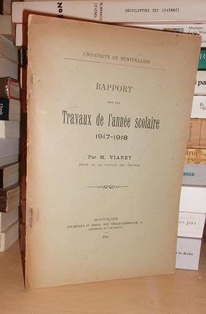 RAPPORT SUR LES TRAVAUX DE L'ANNEE SCOLAIRE : 1917-1918