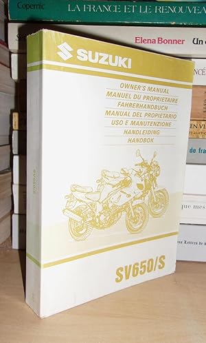 SUZUKI SV 650/S - Part N° 99011-20F50-042 - Oct.1998: Owner's Manuel - Manuel Du Propriétaire - F...