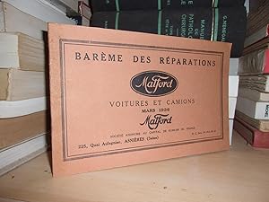 Barème Des Réparations Matford, Voitures et Camions