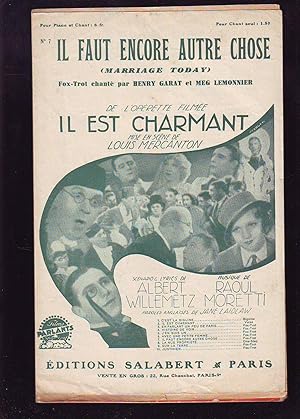 IL FAUT ENCORE AUTRE CHOSE : (Marriage Today) : Fox-Trot Chanté Par Henry Garat et Meg Lemonnier ...