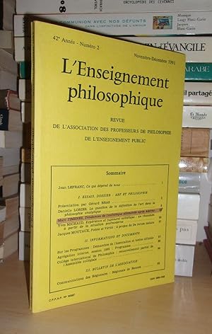 Revue de L'Enseignement Philosophique - N°2: 42e Année. Nov.-Déc.1991