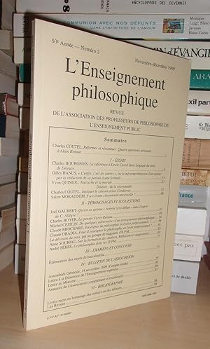 Revue de L'Enseignement Philosophique - N°2: 50e Année. Nov.-Déc.1999